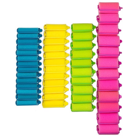 Conair Foam Self-Fastening Multi-Size Hair Rollers Neon Colors
