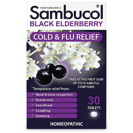 Sambucol Black Elderberry Homeopathic Cold & Flu Relief Elderberry