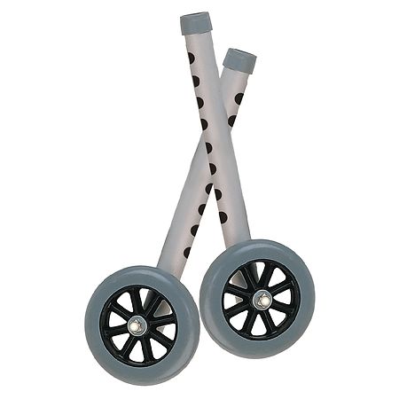 Drive Medical Extended Height Walker Wheels and Legs Combo Pack 5" Wheels Gray