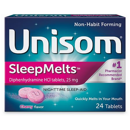 Unisom SleepMelts Tablets, Sleep-Aid, Diphenhydramine HCI Cherry
