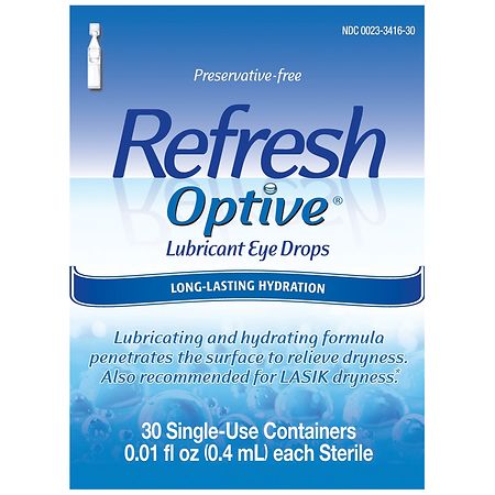 Refresh Optive Advanced Lubricant Eye Drops Single Use Containers