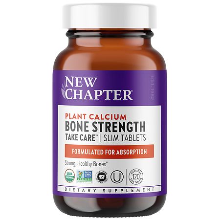 New Chapter Bone Strength Take Care, Organic Plant Calcium Supplement, Slim Tablets