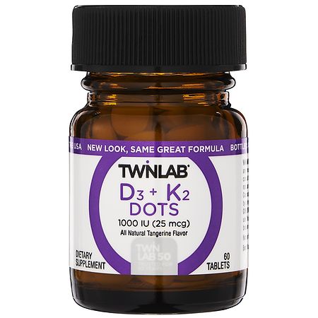 Twinlab Vitamin D3 1000 + K2 Dots