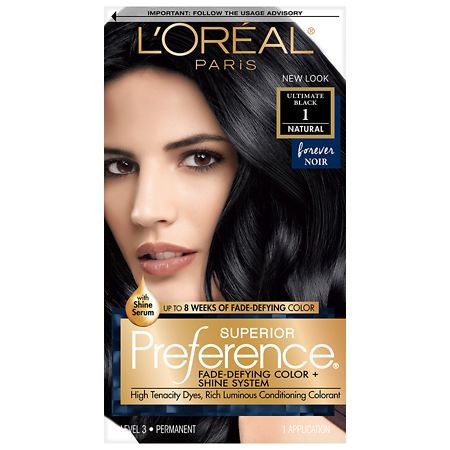L'Oreal Paris Superior Preference Permanent Hair Color, Ultimate Black 1