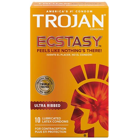 Trojan Ultra Ribbed Ecstasy Lubricated Condoms
