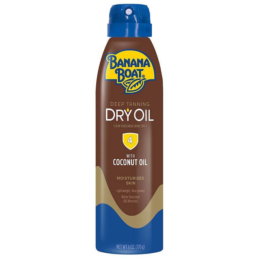 Banana Boat Deep Tan Dry Oil Clear Sunscreen Spray SPF 4