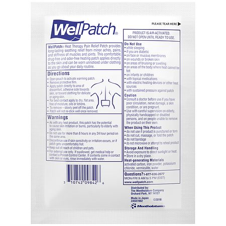 WellPatch Cooling Headache Pads, Migraine, 4 Large Patches- 4.3 x 2 Inch  (Pack of 6)