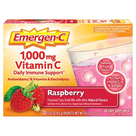 Emergen-C Daily Immune Support Drink with 1000 mg Vitamin C, Antioxidants, & B Vitamins Raspberry