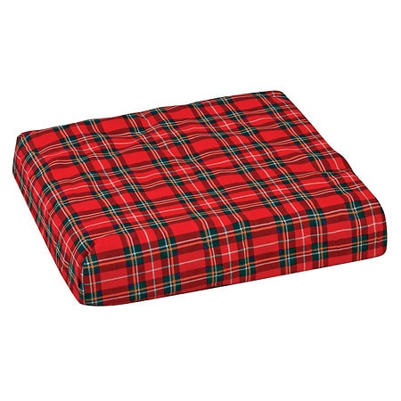 Mabis Convoluted Foam Chair Pad, Seat with Plaid Cover