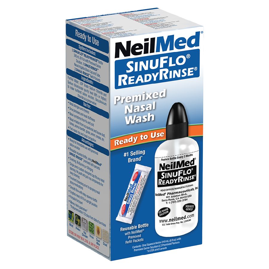 Neti Pot - Nasal Irrigation Wash Bottle, Sinus Rinse Salt Packets, Nettie  Pot Kit for Adult & Kid
