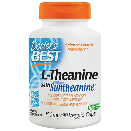 Doctor s Best L-Theanine with Suntheanine   Non-GMO  Gluten Free  Vegan  Helps Reduce Stress and Sleep  150 mg 90 Veggie Caps