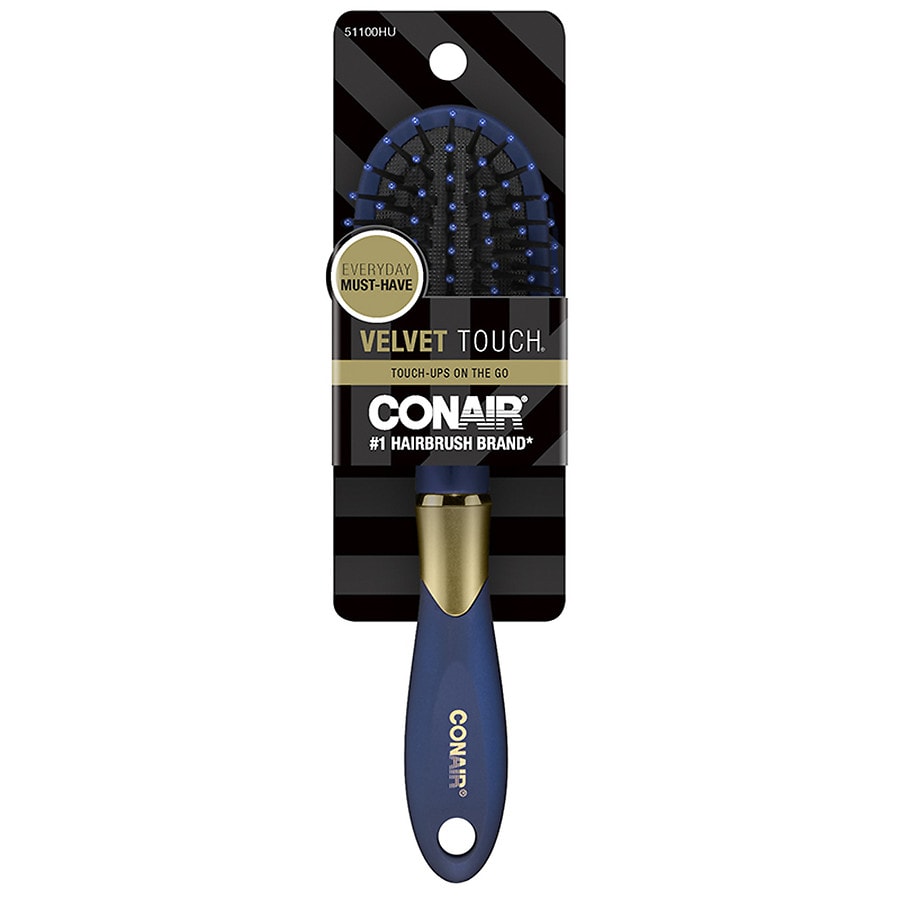 Conair Velvet Touch Mid-Size Cushion Hairbrush (Colors Vary)