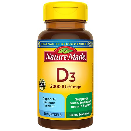 Nature Made Vitamin D3 2000 IU (50 mcg) Softgels