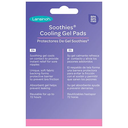 Lansinoh Soothies Cooling Gel Pads, 2 Count, Breastfeeding Essentials,  Provides Cooling Relief for Sore Nipples