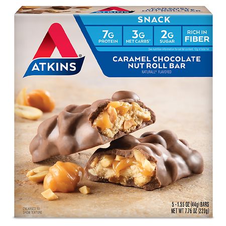 Atkins Advantage Snack Bars Caramel Chocolate Nut Roll
