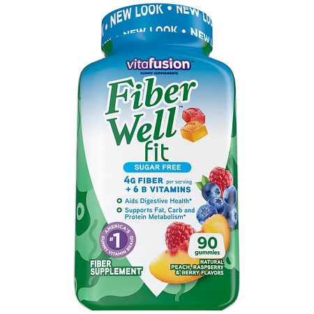 Vitafusion Fiber Well Fit Gummies Supplement Peach, Strawberry & Berry