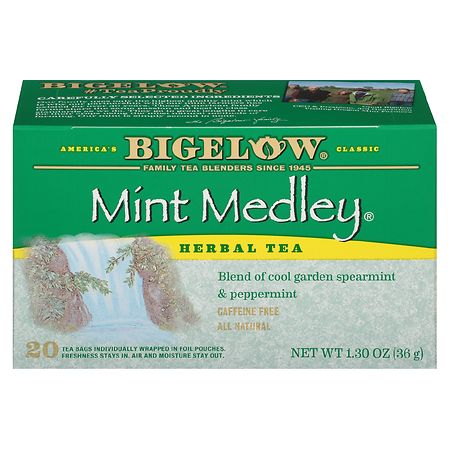 Bigelow Mint Medley, Herbal Tea Bags, Caffeine Free Mint Medley