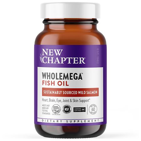 New Chapter Wholemega Fish Oil, Wild Alaskan Salmon Oil, Softgels