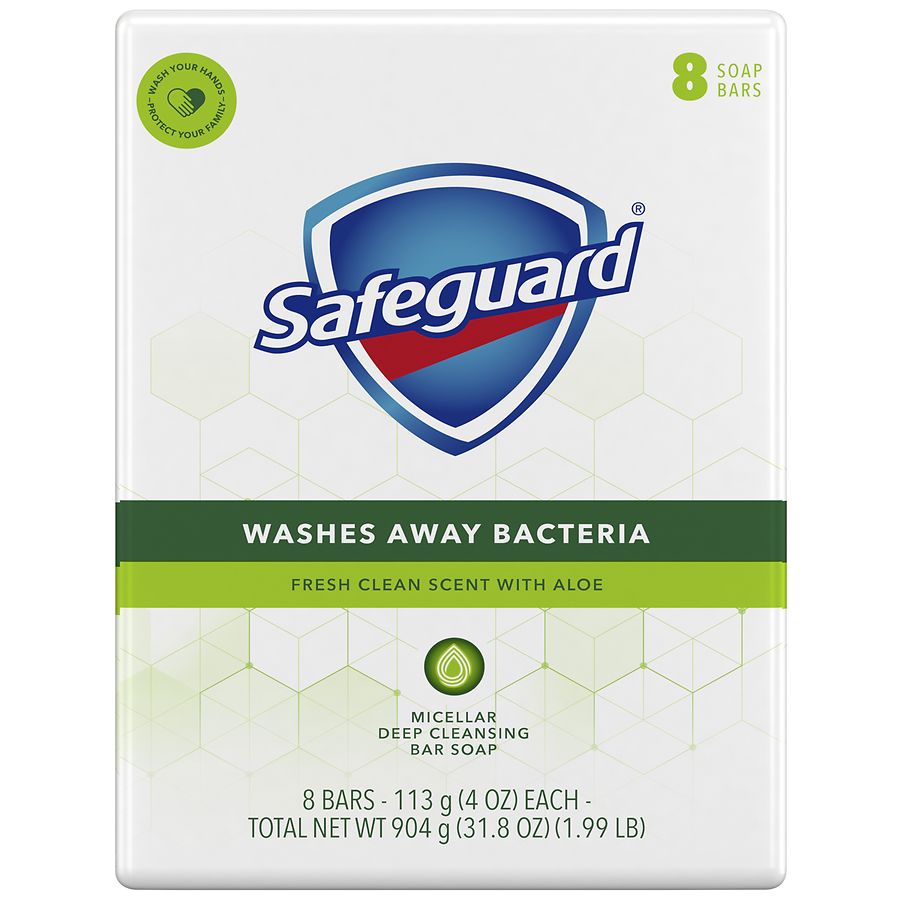 Photo 1 of Safeguard Antibacterial Bar Soap White with Touch of Aloe, 4oz (8 Count)