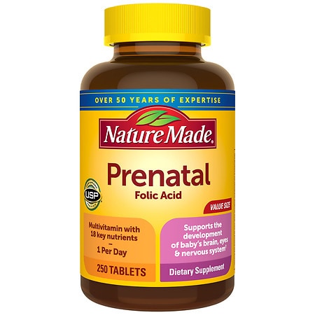 Nature Made Prenatal Multivitamin with Folic Acid Tablets