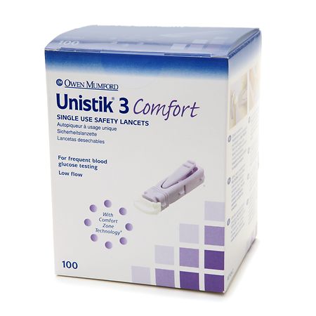 Unistik3 Comfort Single Use Safety Lancets, 28g