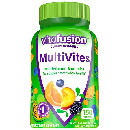 Vitafusion MultiVites Gummy Vitamins Natural Berry, Peach & Orange