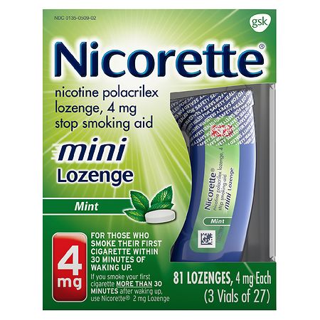 Nicorette Mini Nicotine Lozenges To Stop Smoking, 4mg Mint