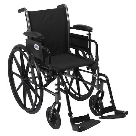 Drive Medical Cruiser III Wheelchair, Flip Back Removable Adjustable Desk Arms 16" Seat Black