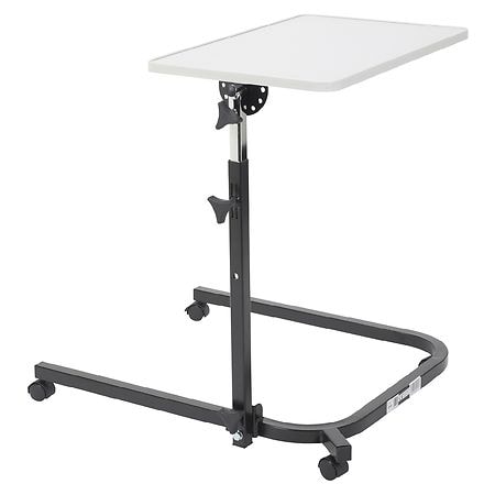 Drive Medical Pivot and Tilt Adjustable Overbed Table Gray & Black