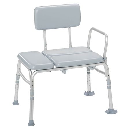 Drive Medical Padded Seat Transfer Bench Gray