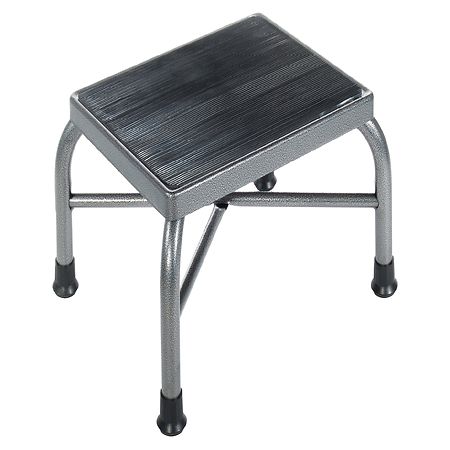 Drive Medical Heavy Duty Bariatric Footstool with Non Skid Rubber Platform Silver Vein