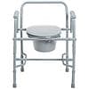 Drive Medical Steel Drop Arm Bedside Commode with Padded Arms Gray-1