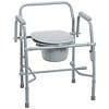 Drive Medical Steel Drop Arm Bedside Commode with Padded Arms Gray-2