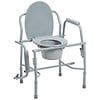 Drive Medical Steel Drop Arm Bedside Commode with Padded Arms Gray-3