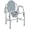 Drive Medical Steel Drop Arm Bedside Commode with Padded Arms Gray-4