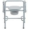 Drive Medical Steel Drop Arm Bedside Commode with Padded Arms Gray-5