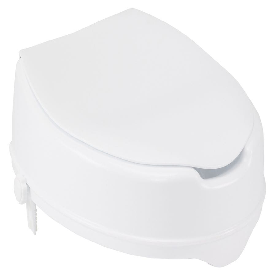 Drive Medical Raised Toilet Seat with Lock and Lid 4" White Walgreens