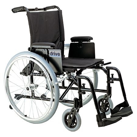 Drive Medical Cougar Ultra Lightweight Rehab Wheelchair, Swing Away Footrests 16" Seat Black