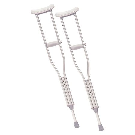Drive Medical Walking Crutches with Underarm Pad and Handgrip Youth Gray