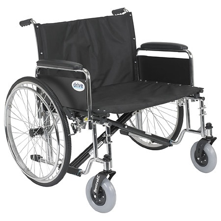 Drive Medical Sentra EC Heavy Duty Extra Wide Wheelchair, Detachable Full Arms 28" Seat Black