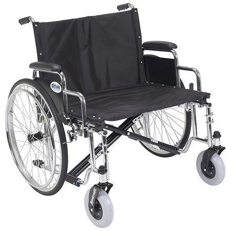 Drive Medical Sentra EC Heavy Duty Extra Wide Wheelchair, Detachable Desk Arms 26" Seat Black