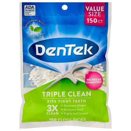DenTek Triple Clean Floss Picks Mouthwash Blast