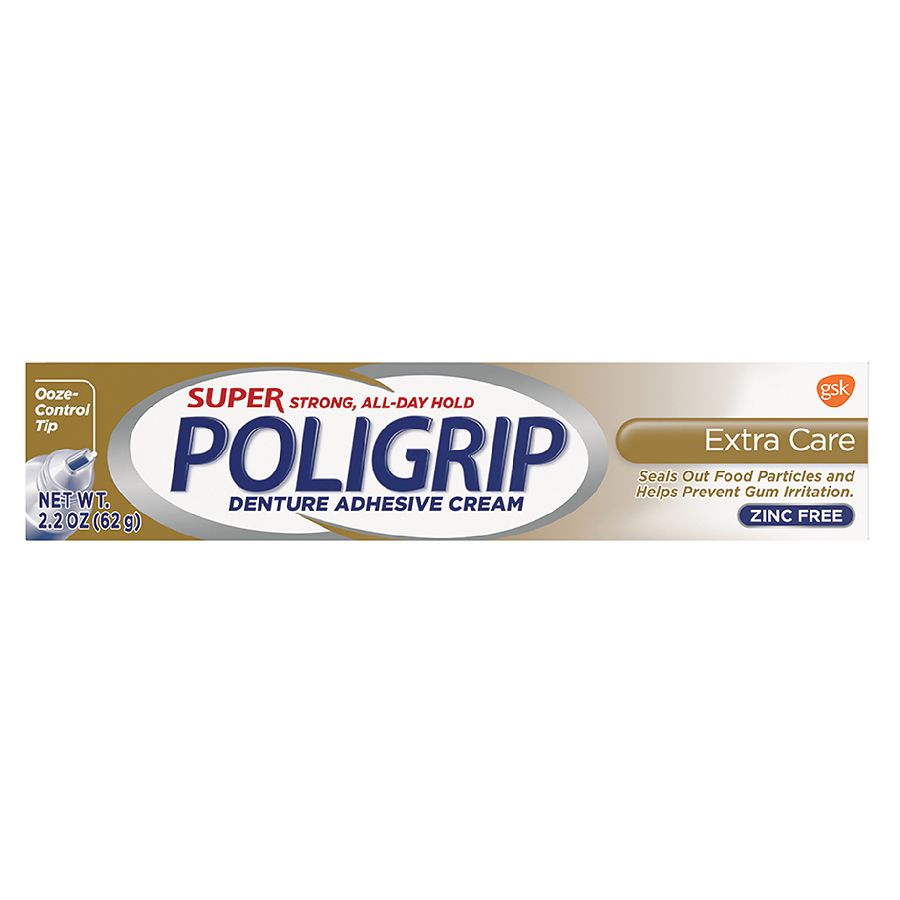 Super Poligrip Extra Care Zinc Free Denture And Partials Adhesive Cream Extra Care