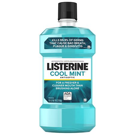 Listerine Antiseptic Mouthwash For Bad Breath & Plaque Mint