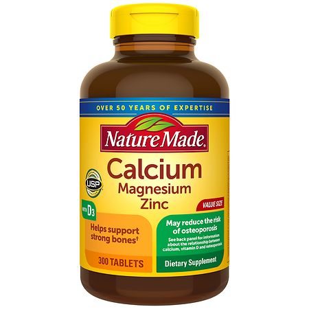 Nature Made Calcium Magnesium Zinc with Vitamin D3 Tablets