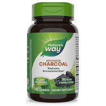 Nature's Way Charcoal Activated 280 mg Dietary Supplement Capsules ...