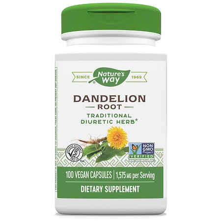 Nature's Way Premium Herbal Dandelion Root 540 mg Dietary Supplement Capsules