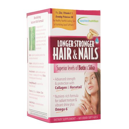 Applied Nutrition Longer Stronger Hair & Nails Dietary Supplement Soft-Gels
