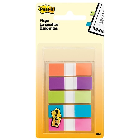 Post-It Flags, Assorted - 100 count