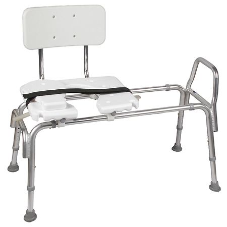Duro-Med Bariatric Heavy-Duty Sliding Transfer Bench with Cut Out Seat - 400 lb Capacity